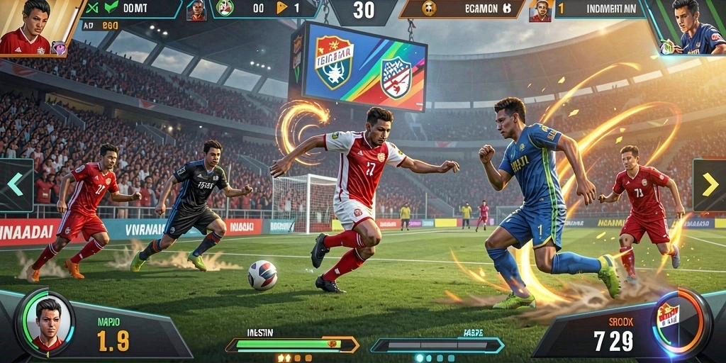 Tampilkan karakter utama dalam aksi menantang.